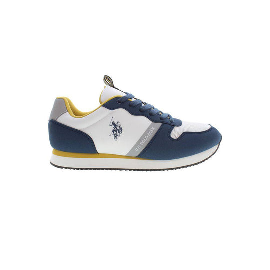 Blue and white U.S. Polo Assn. sneaker for men in stylish polyester design