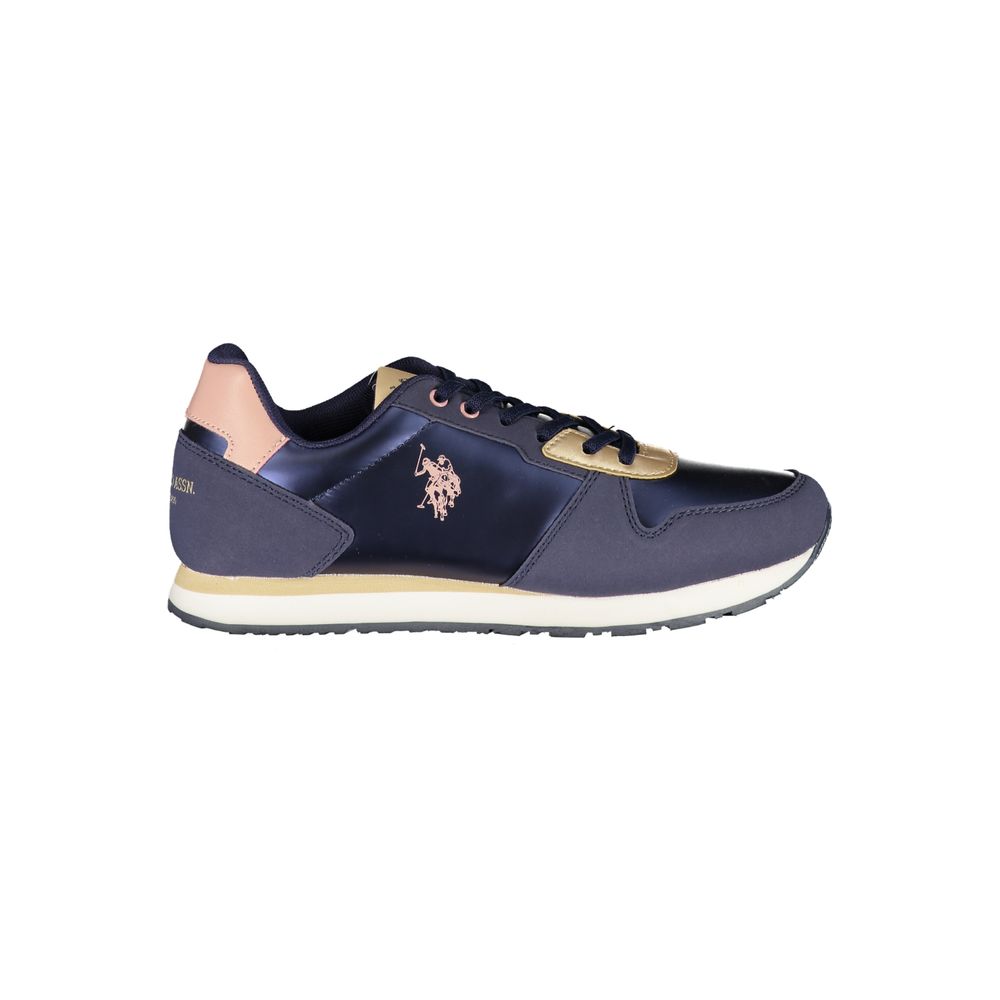 Navy and gold U.S. Polo Assn. Blue Polyester Sneaker for stylish athletic performance