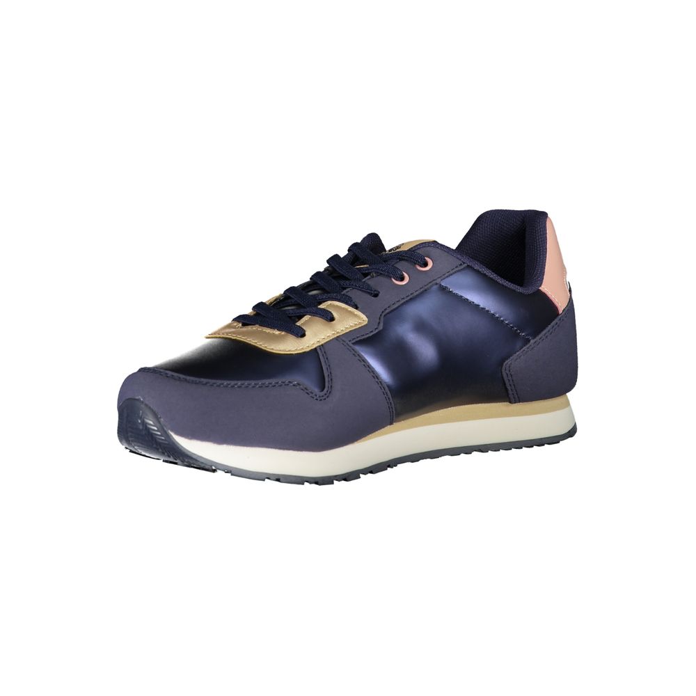 Navy and gold running shoe U.S. POLO ASSN. Blue Polyester Sneaker for athletic performance