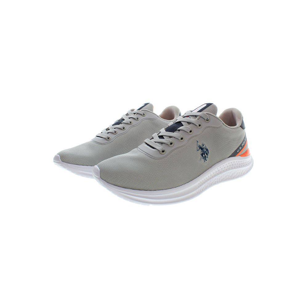 Gray athletic shoes from U.S. POLO ASSN. for men in durable polyester design