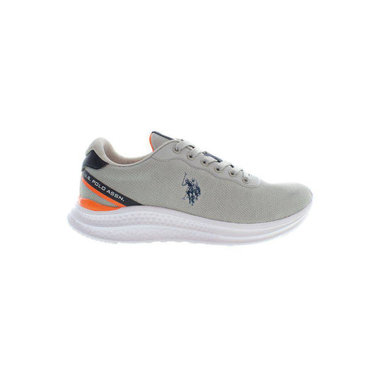 Gray U.S. Polo Assn. sneaker for men made of durable polyester material