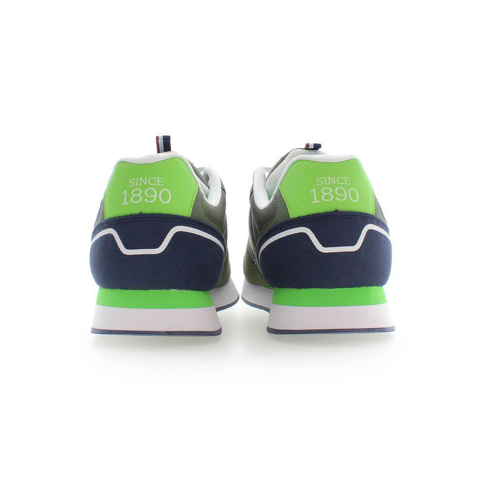 U.S. POLO ASSN. Green and Navy Sneakers for Men in Stylish Polyester Design