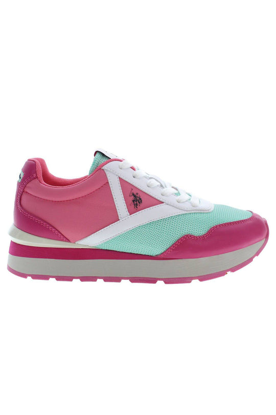 U.S. Polo Assn. Pink and Turquoise Polyester Women Sneaker for stylish comfort