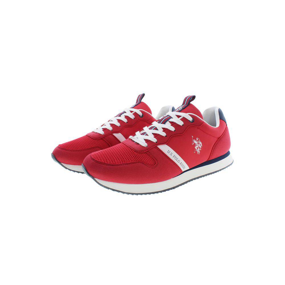 U.S. Polo Assn Red Polyester Men Sneaker showcasing stylish footwear design