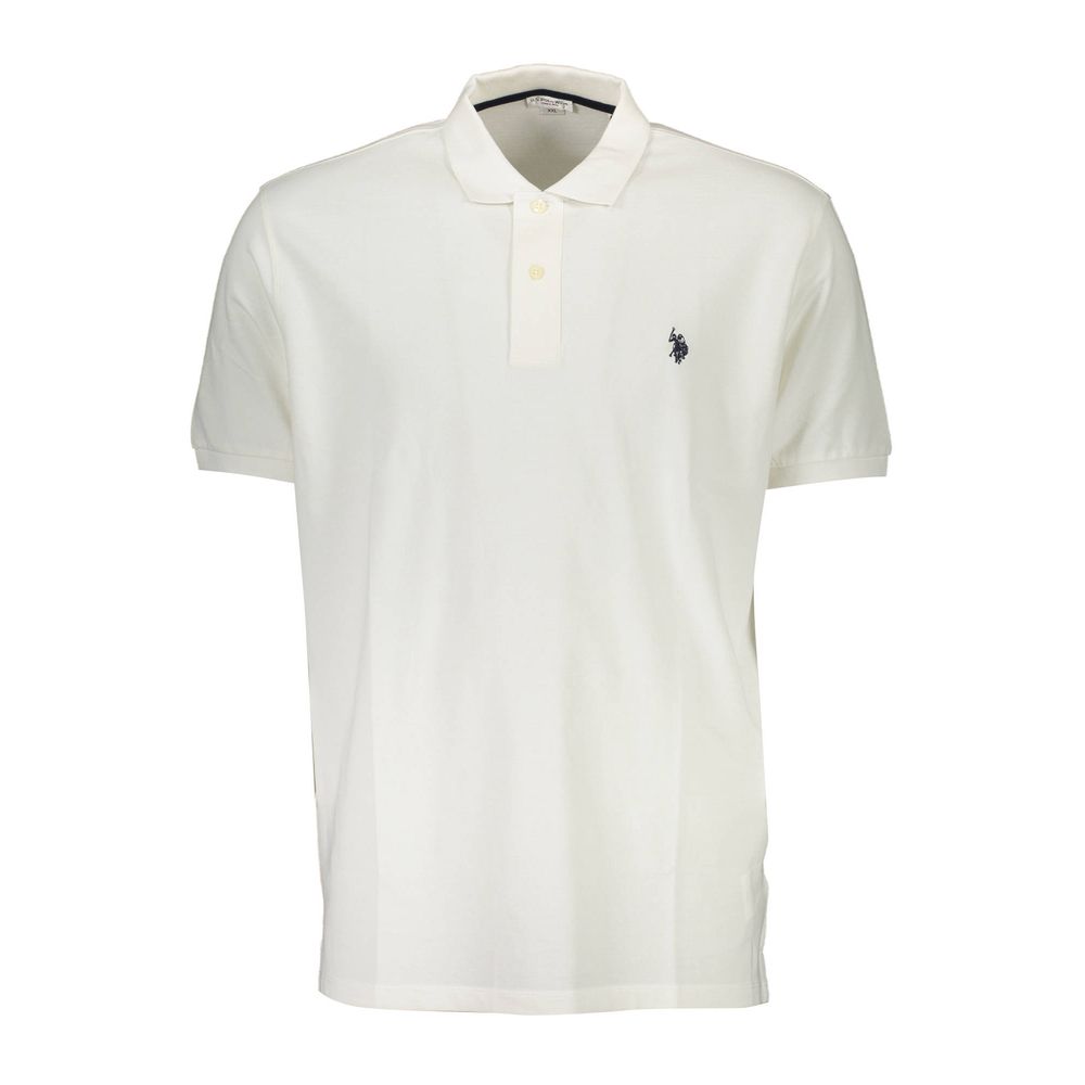 U.S. POLO ASSN. White Cotton Men Polo Shirt - XXL