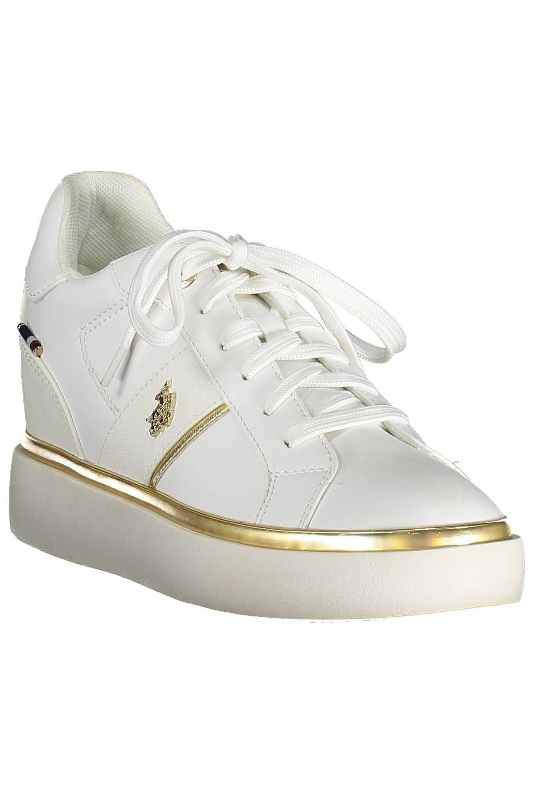 U.S. POLO ASSN. White and Gold Women’s Polyester Sneaker for stylish comfort