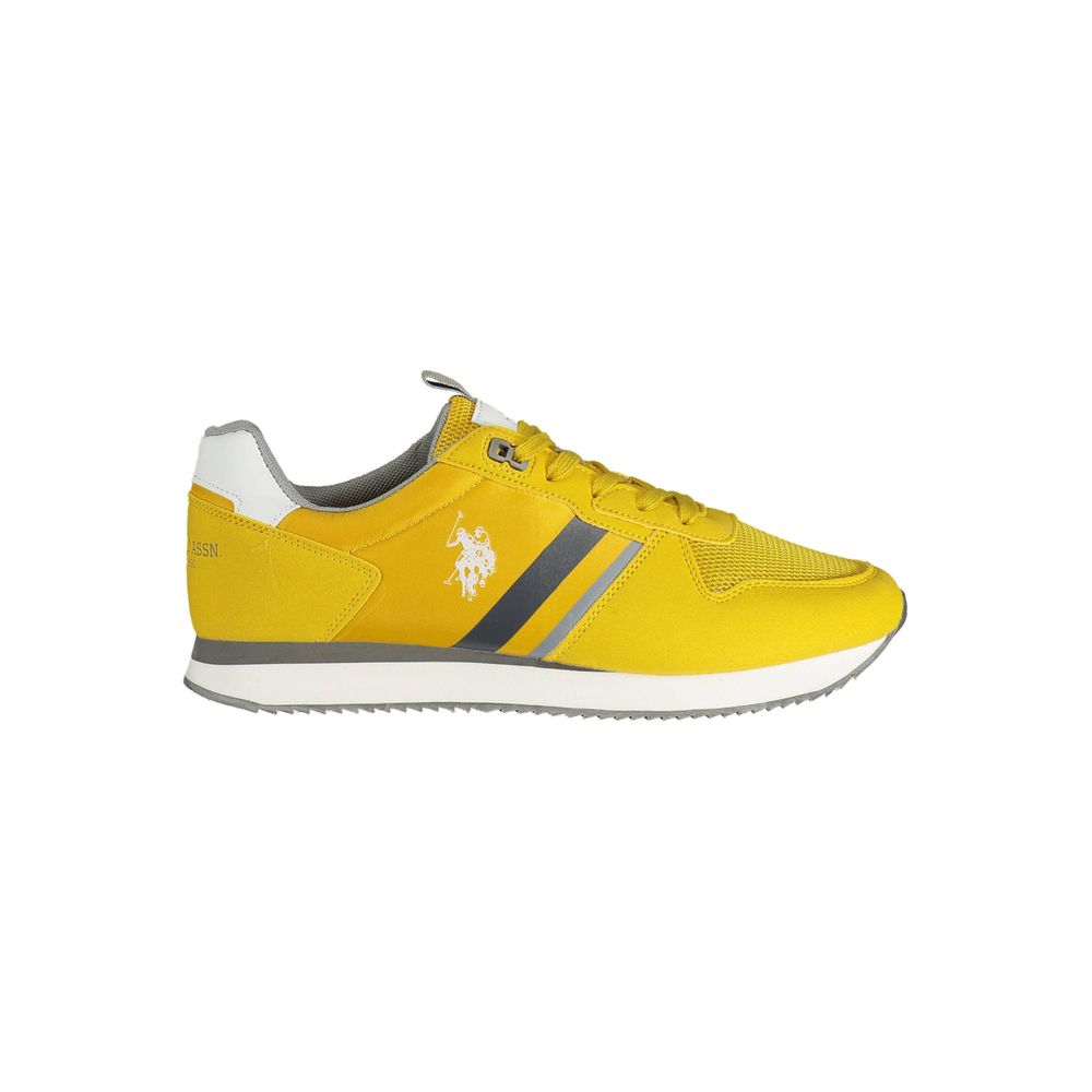 Yellow and gray U.S. Polo Assn. polyester men sneaker for athletic wear