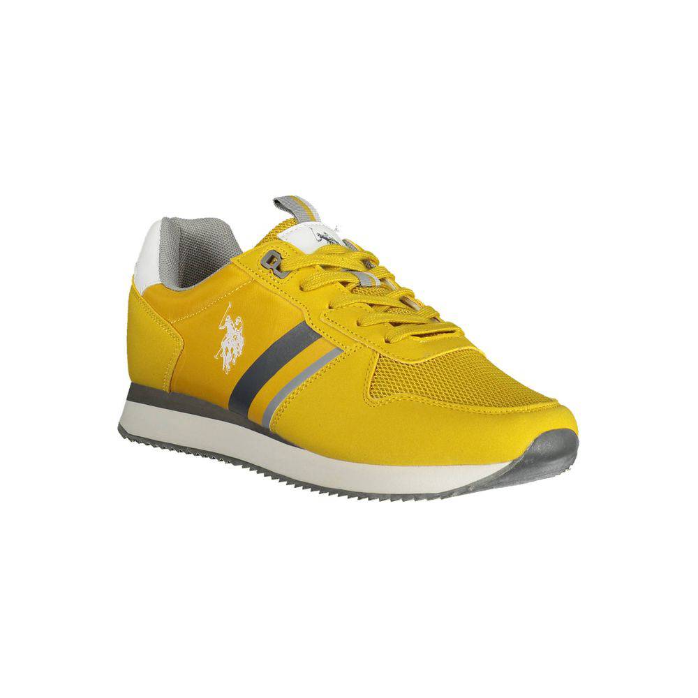 Yellow U.S. Polo Assn. sneaker made of durable polyester for men’s casual wear