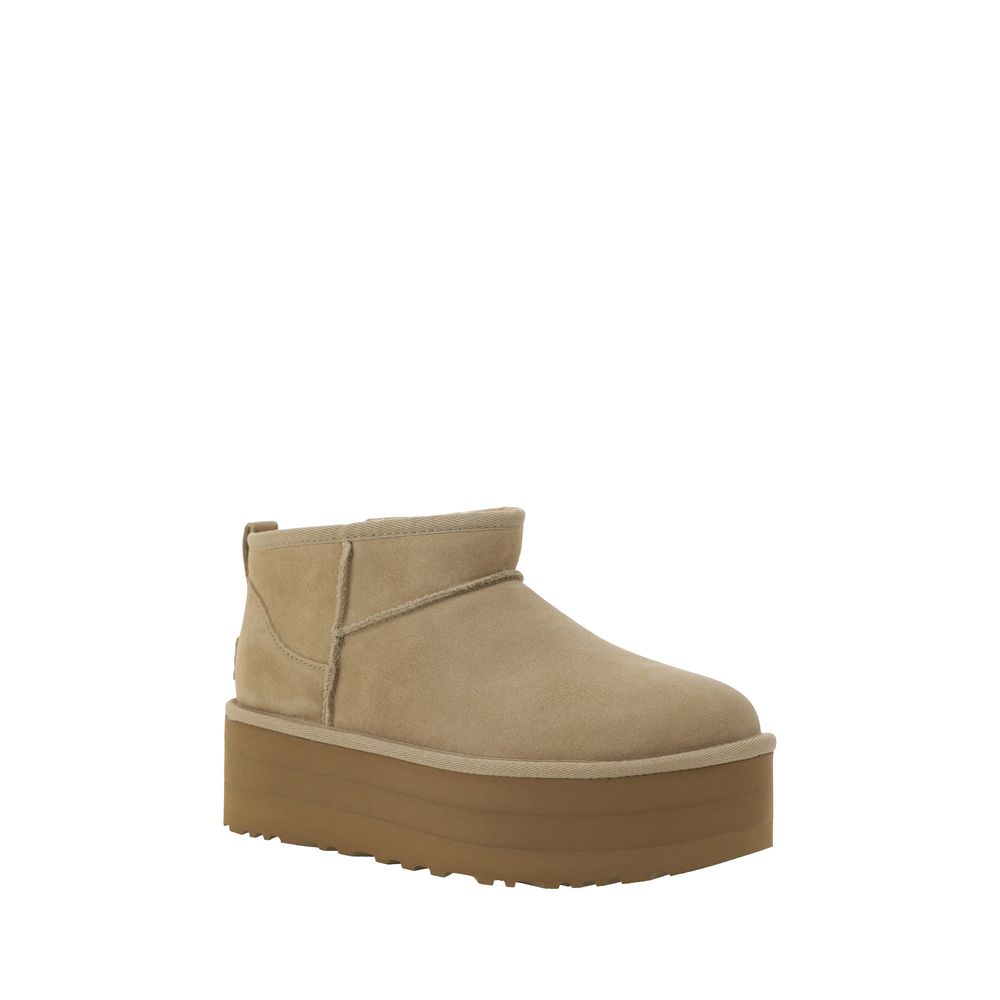 Tan suede platform boot from UGG Classic Ultra Mini Platform collection