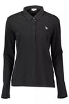 Chic Black Long-Sleeve Polo with Embroidery