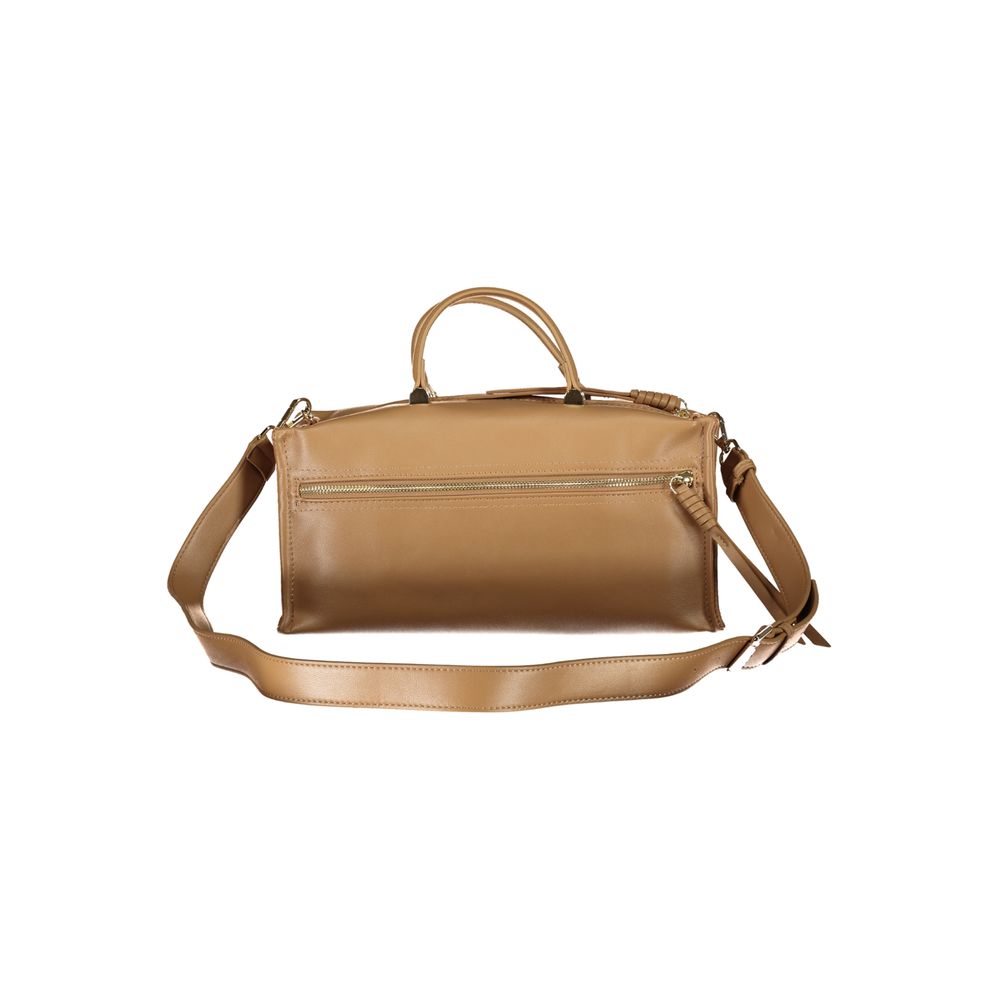 Tan leather satchel with shoulder strap in Valentino Bags Beige Polyethylene Women Handbag