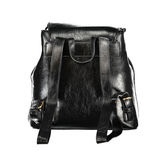 Black leather Valentino Bags Polyethylene Women Backpack for stylish, modern fashion