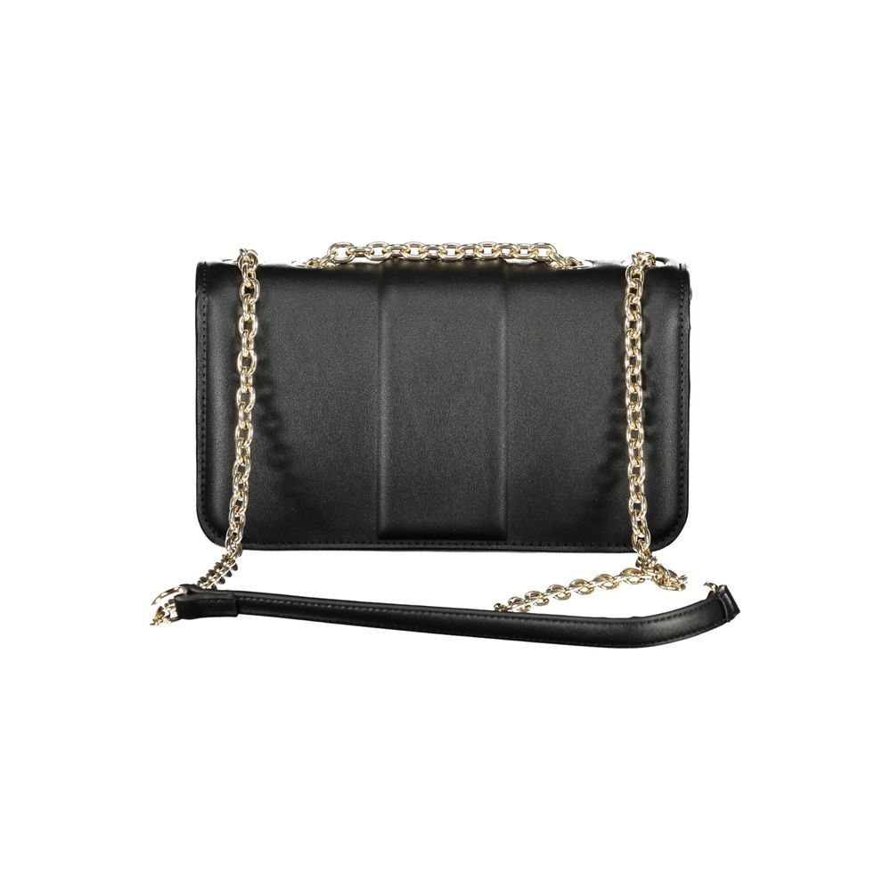 Valentino Bags black polyethylene women handbag with gold chain strap for stylish occasions