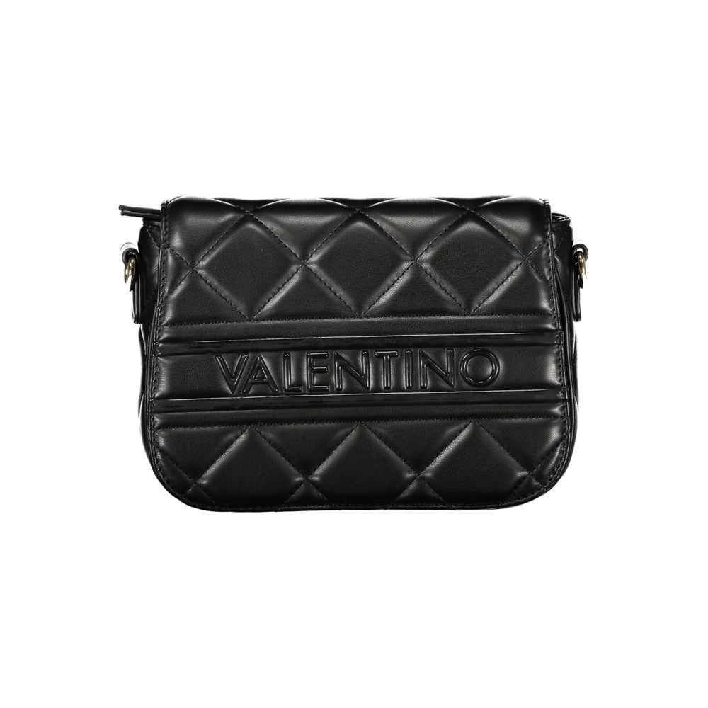 Black quilted shoulder bag from Valentino Bags, a stylish polyethylene women handbag