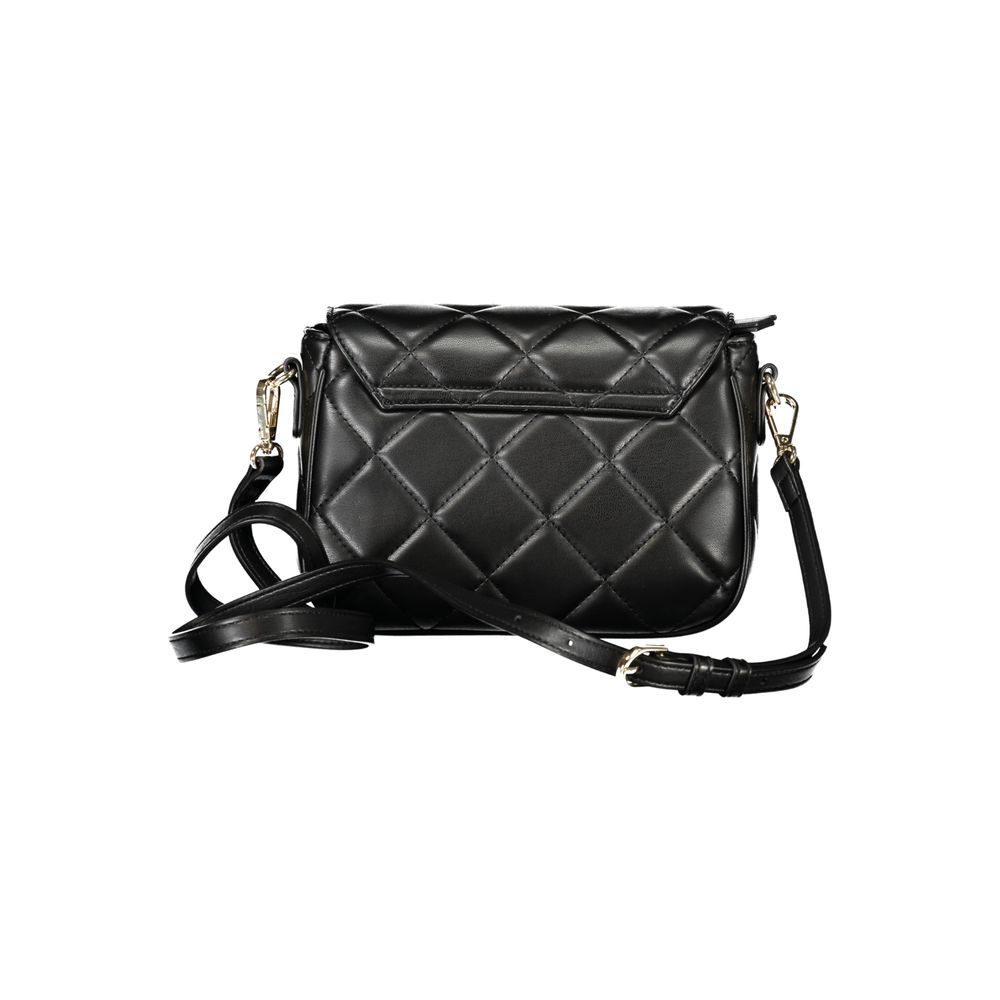 Black quilted crossbody bag from Valentino Bags, a stylish polyethylene women handbag