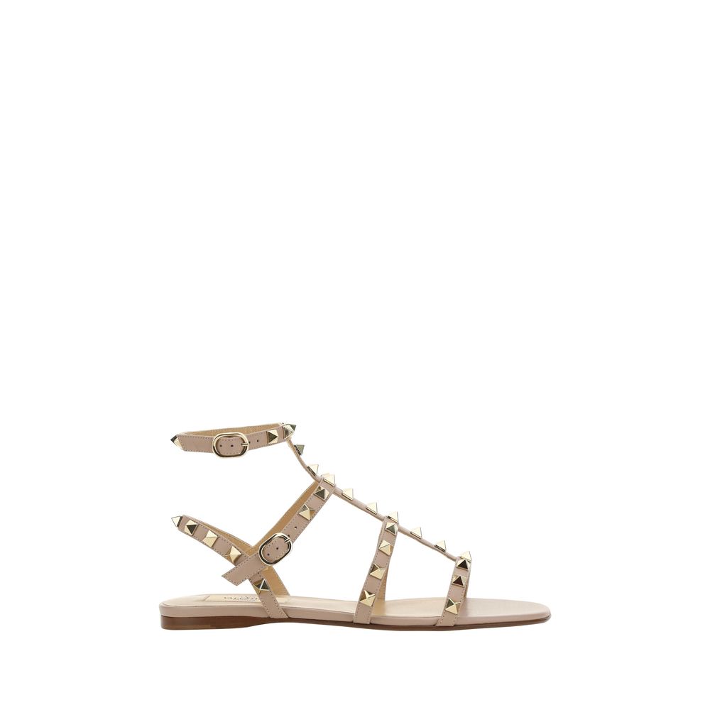 Beige studded gladiator sandal from Valentino Garavani Rockstud Sandals collection