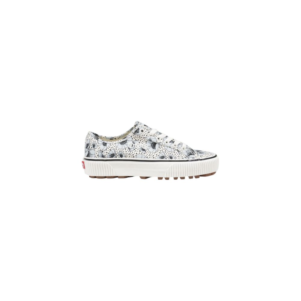 White patterned platform sneaker showcasing Vans Blue Leather Sneaker design