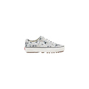 White patterned platform sneaker showcasing Vans Blue Leather Sneaker design