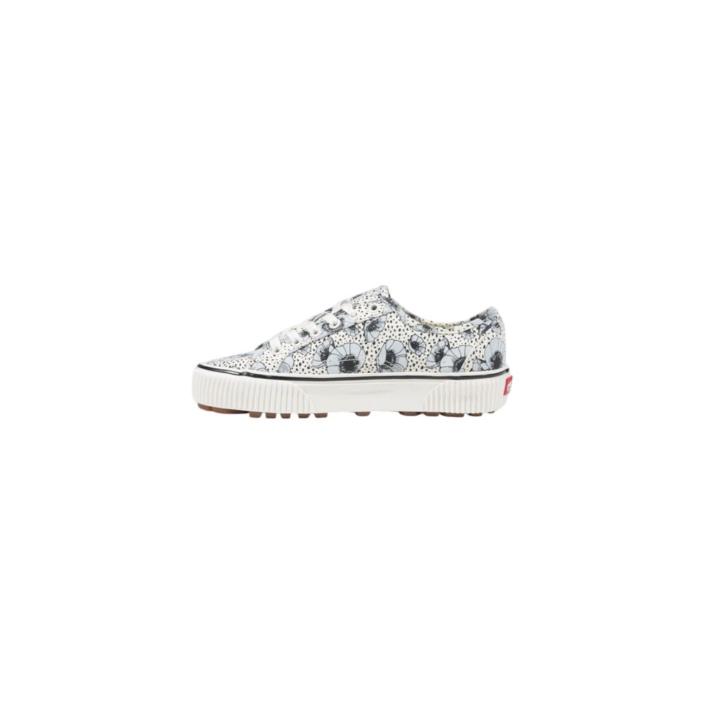 White floral-patterned platform sneaker from Vans Blue Leather collection