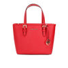 Jet Set Bright Red Leather XS Carryall Top Zip Tote Bag Purse