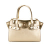 Carmen Medium Pale Gold Saffiano Leather Satchel Purse Bag