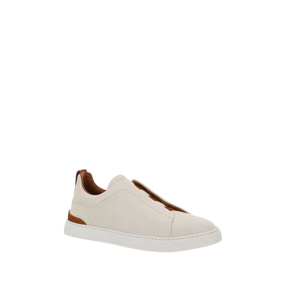 Off-white leather slip-on ZEGNA Sneakers for stylish comfort and versatility