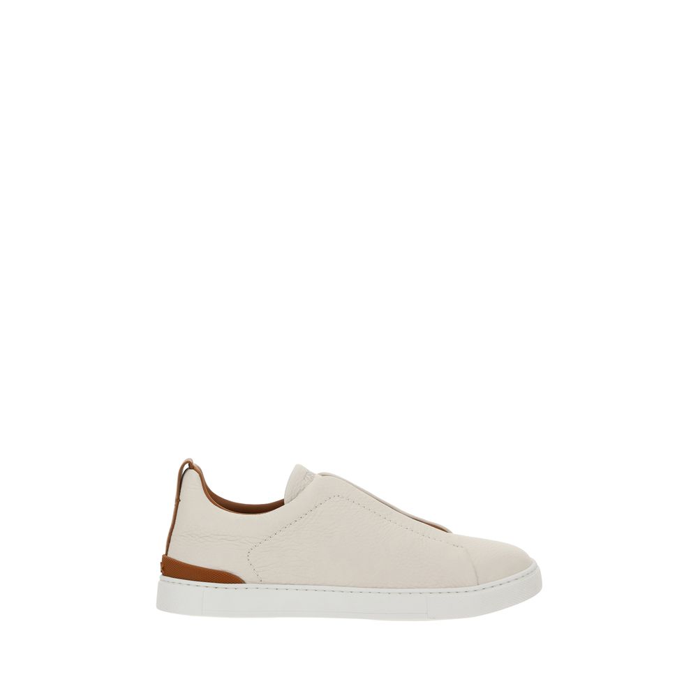 Off-white leather slip-on sneaker from ZEGNA Sneakers collection